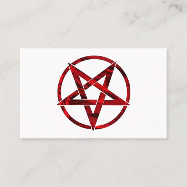 Red Devil Pentagram Business Card (Front)