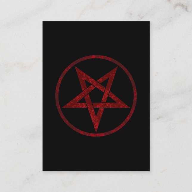 Red Devil Pentagram Business Card (Front)