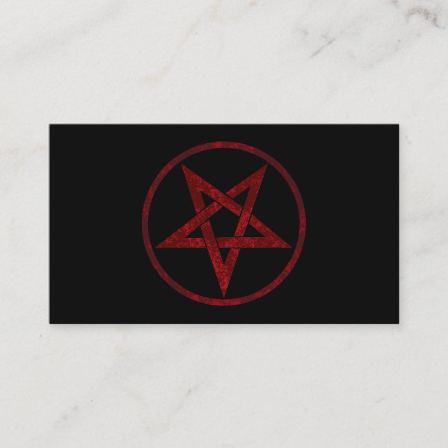 Red Devil Pentagram Calling Card (Front)