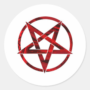 Red Devil Pentagram Classic Round Sticker