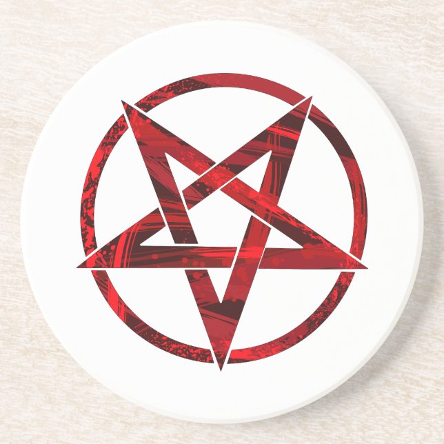 Red Devil Pentagram Coaster (Front)