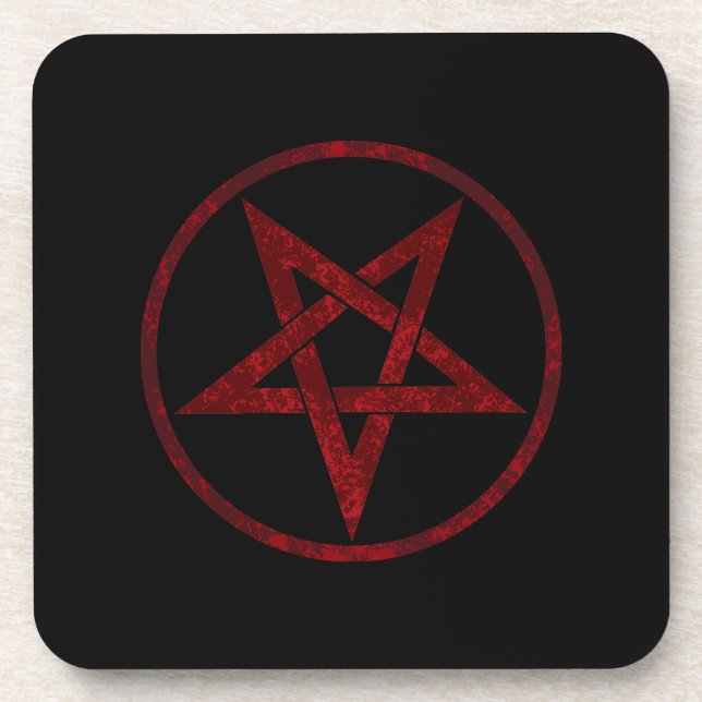 Red Devil Pentagram Coaster (Front)