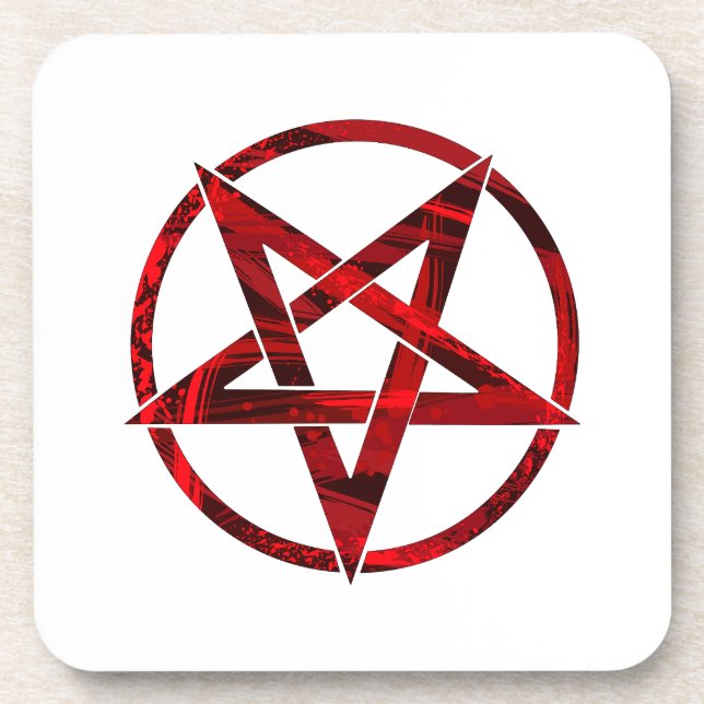 Red Devil Pentagram Coaster (Front)