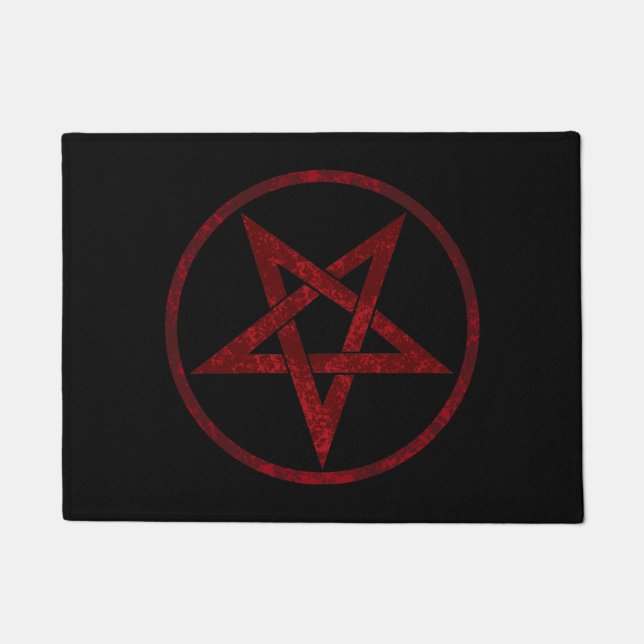 Red Devil Pentagram Doormat (Front)