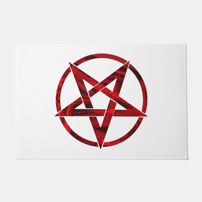 Red Devil Pentagram Doormat (Front)