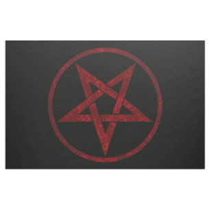 Red Devil Pentagram Fabric