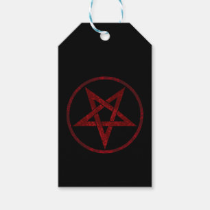 Red Devil Pentagram Gift Tags