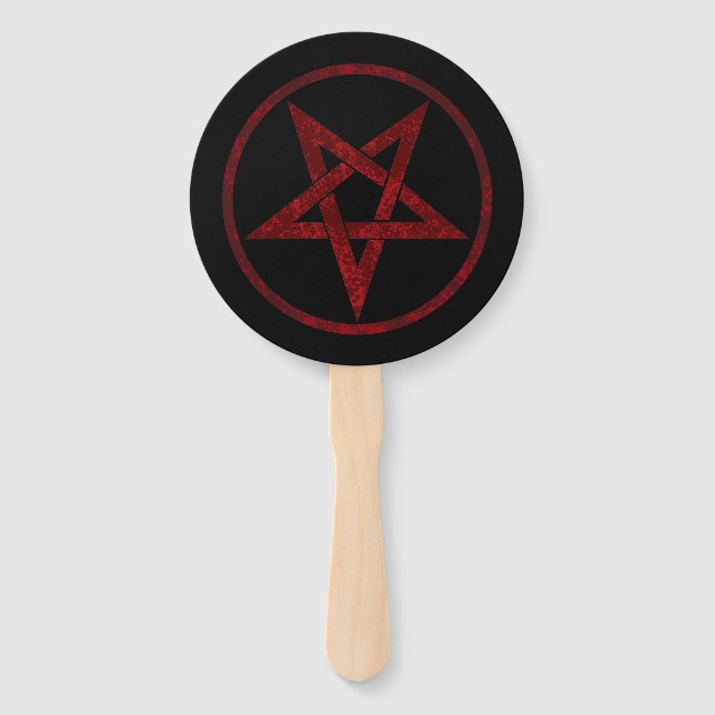 Red Devil Pentagram Hand Fan (Front)
