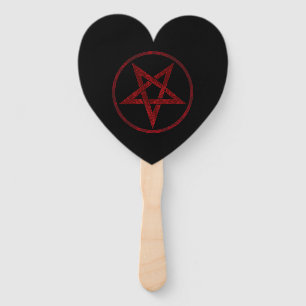 Red Devil Pentagram Hand Fan