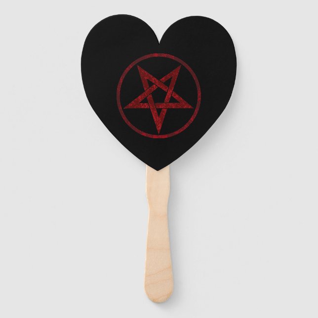Red Devil Pentagram Hand Fan (Front)