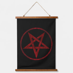 Red Devil Pentagram Hanging Tapestry
