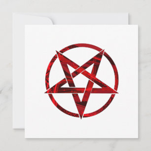Red Devil Pentagram Holiday Card