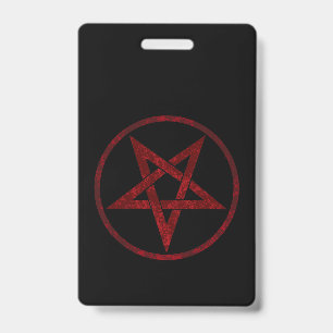 Red Devil Pentagram ID Badge