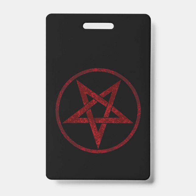 Red Devil Pentagram ID Badge (Front)