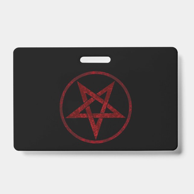 Red Devil Pentagram ID Badge (Front)