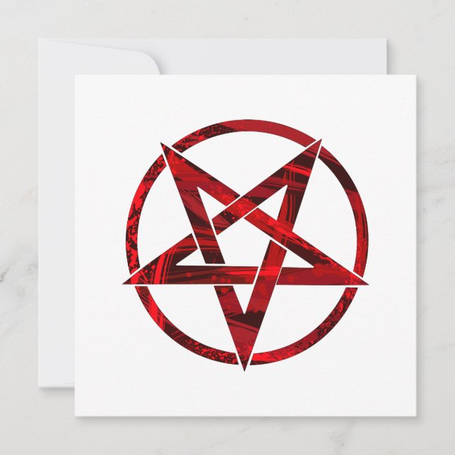 Red Devil Pentagram Invitation (Front)