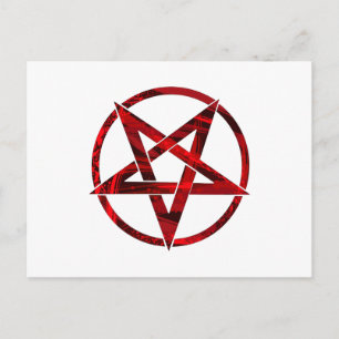 Red Devil Pentagram Invitation Postcard