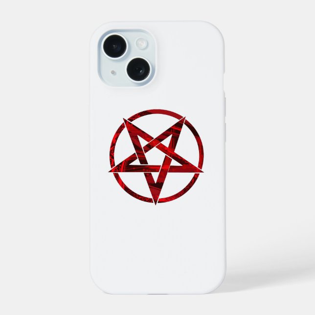 Red Devil Pentagram iPhone 15 Case (Back)