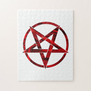 Red Devil Pentagram Jigsaw Puzzle