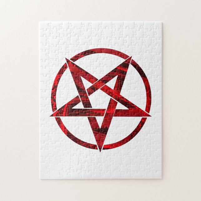 Red Devil Pentagram Jigsaw Puzzle (Vertical)