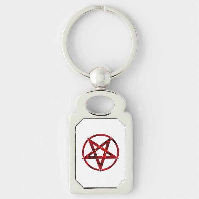 Red Devil Pentagram Key Ring (Front)