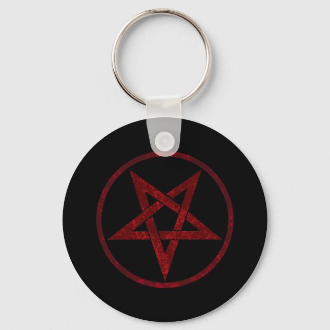 Red Devil Pentagram Key Ring (Front)
