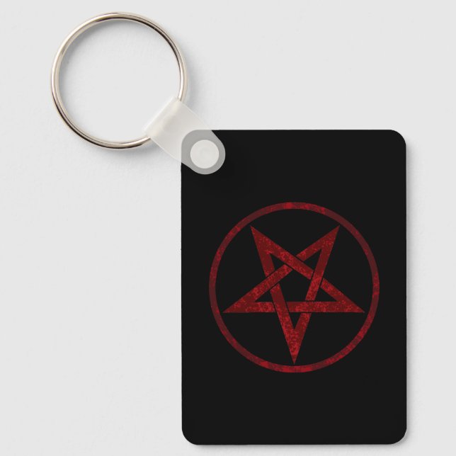 Red Devil Pentagram Key Ring (Front)