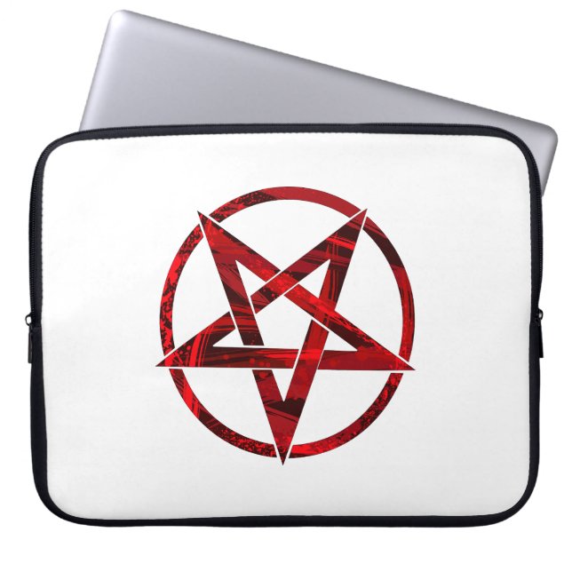 Red Devil Pentagram Laptop Sleeve (Front)