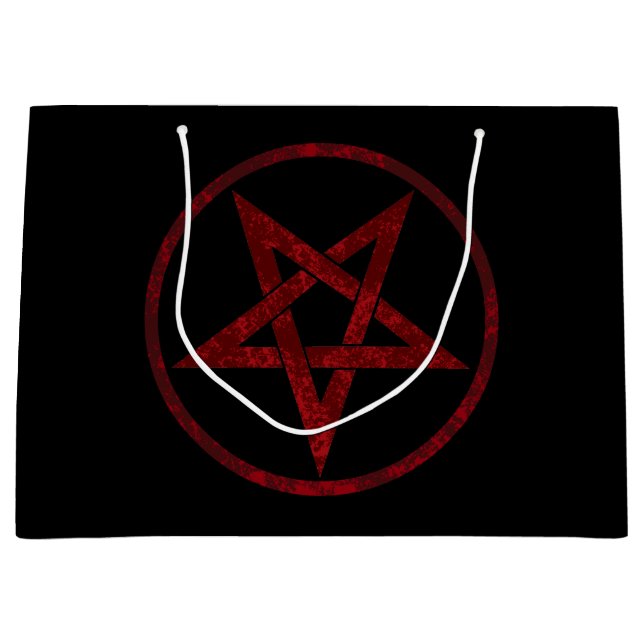 Red Devil Pentagram Large Gift Bag (Front)