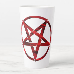 Red Devil Pentagram Latte Mug