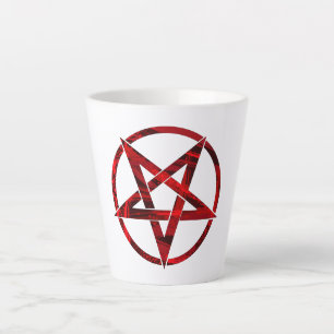 Red Devil Pentagram Latte Mug