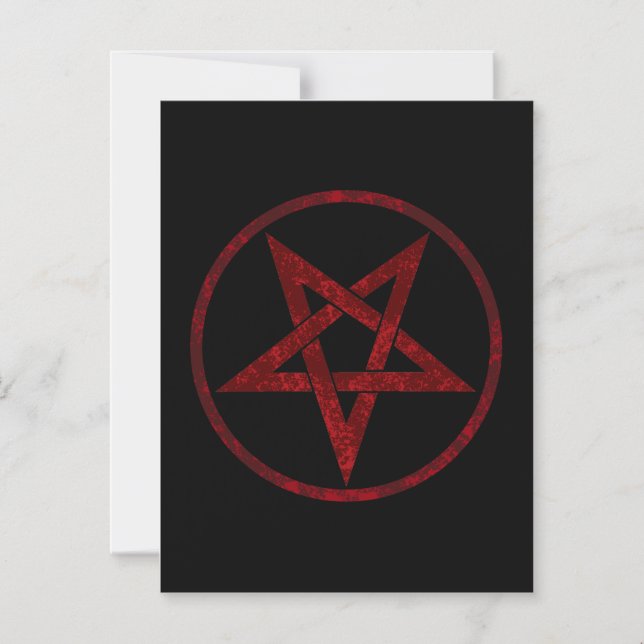 Red Devil Pentagram Magnetic Invitation (Front)