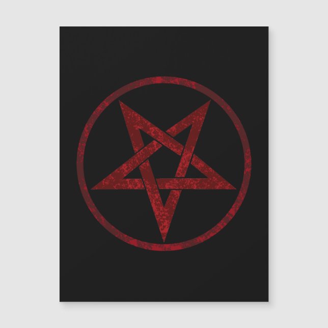 Red Devil Pentagram Magnetic Invitation (Front)