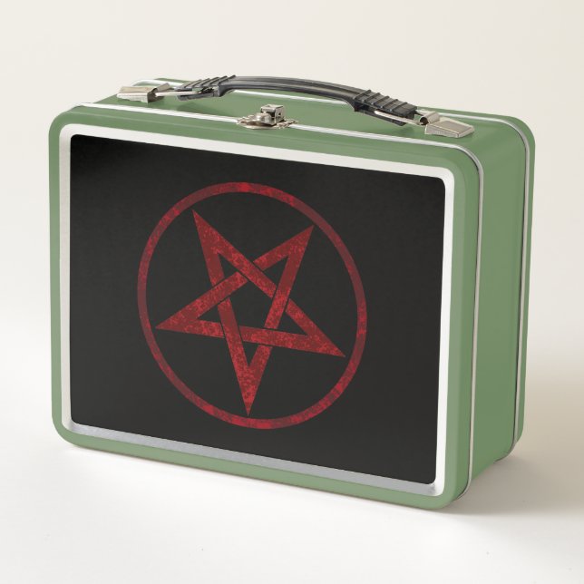 Red Devil Pentagram Metal Lunch Box (Front)