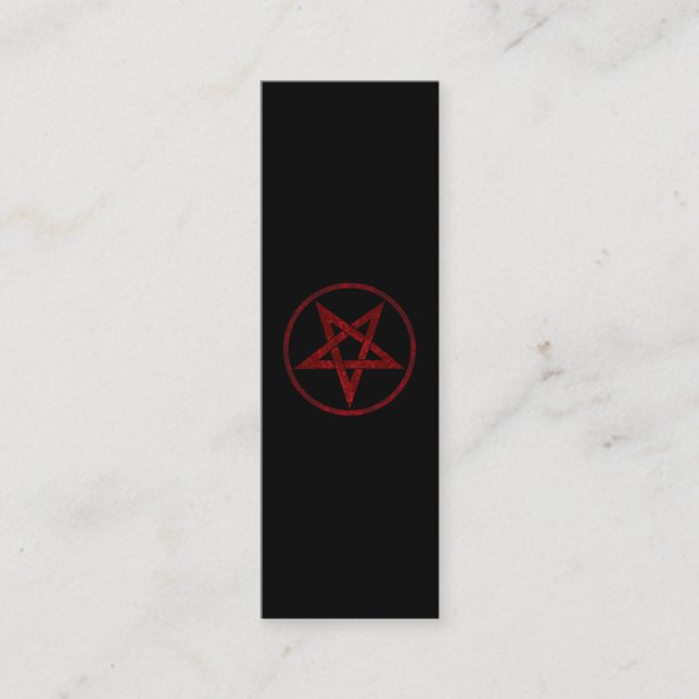 Red Devil Pentagram Mini Business Card (Front)