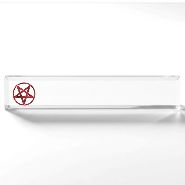 Red Devil Pentagram Nameplate (Front)