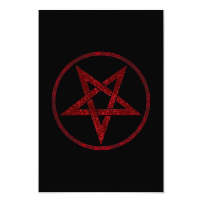 Red Devil Pentagram Photo Print (Front)