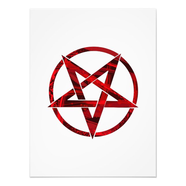 Red Devil Pentagram Photo Print (Front)