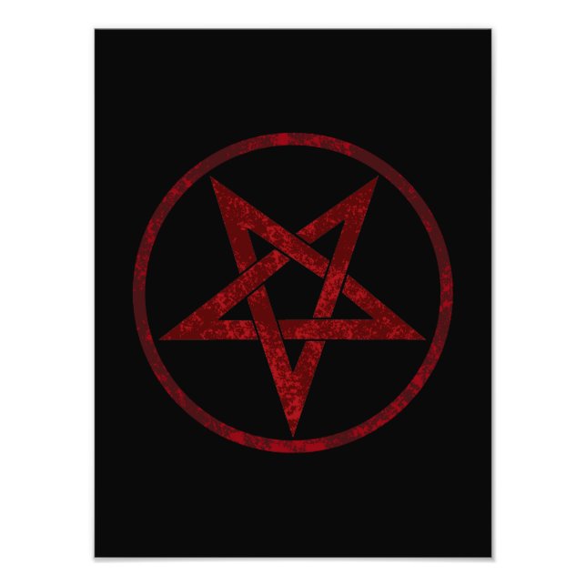 Red Devil Pentagram Photo Print (Front)