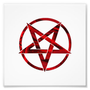 Red Devil Pentagram Photo Print