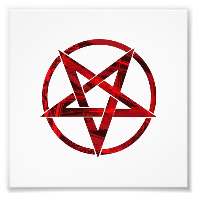 Red Devil Pentagram Photo Print (Front)