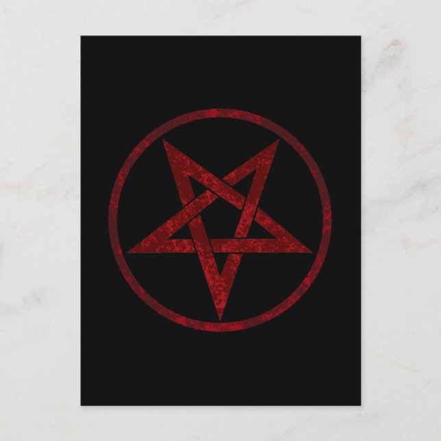 Red Devil Pentagram Postcard (Front)