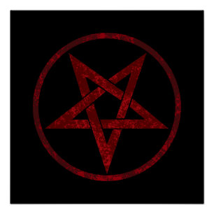 Red Devil Pentagram Poster