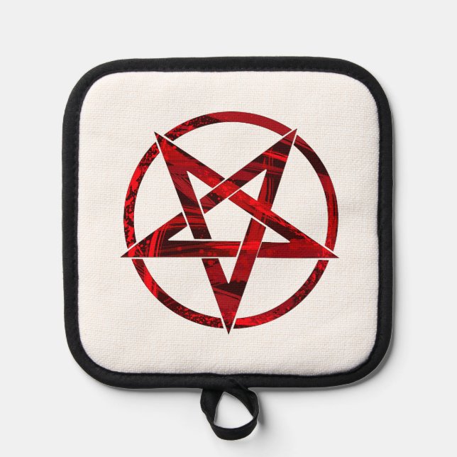 Red Devil Pentagram Pot Holder (Front)