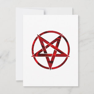 Red Devil Pentagram RSVP Card