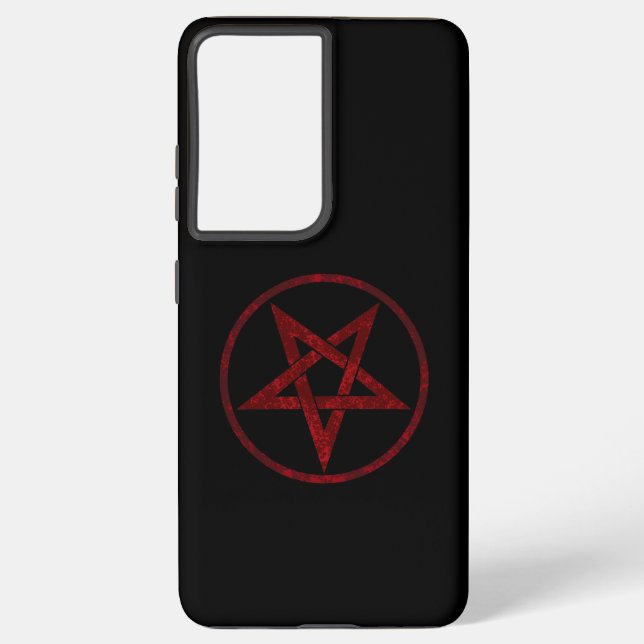 Red Devil Pentagram Samsung Galaxy S21 Ultra Case (Back)
