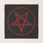 Red Devil Pentagram Scarf<br><div class="desc">Red, inverted, textured pentagram in circle, on black background. Occult symbol. 666</div>