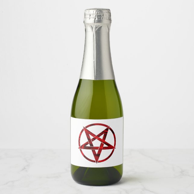 Red Devil Pentagram Sparkling Wine Label (Front)