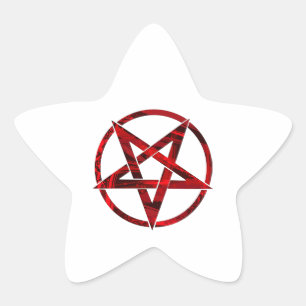 Red Devil Pentagram Star Sticker