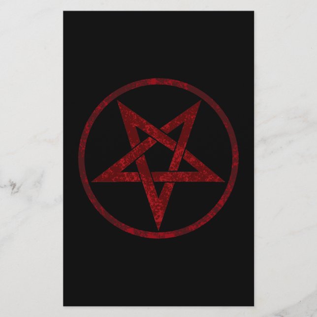 Red Devil Pentagram Stationery (Front)